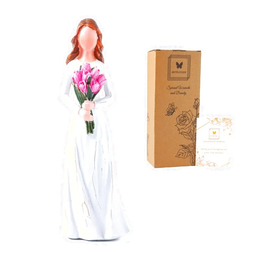 BUTILIVEEN Tulip Gifts for Women: Pink Tulip Flower Bouquet Resin Statue - 8 Inch Heartfelt Keepsake for Mother's Day, Birthday, Valentine's, Wedding, for Mom, Wife, Sister, Friend
