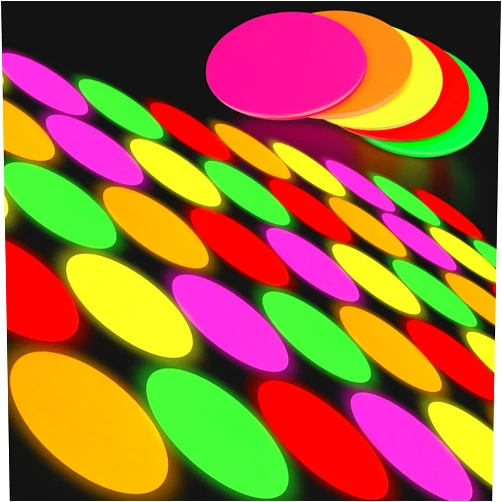 Tecmisse Neon Papers Bulk, Pack of 40, Glow Party Supplies and Decorations Circle Neon Cardstocks for DIY Dance Floor Twister Game, Black Light Neon Wedding Birthday Party Favors