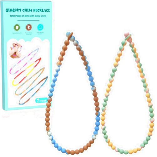 LittleLamb Teething Necklace for Baby - Integrated Safety Design for Toddler, Sensory Chew Necklace for Kids, Boys, Girls with Autism, ADHD, Fidget - Nursing Breastfeeding Necklace for Mom