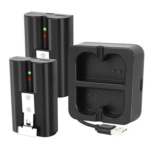 DSGSANO 2-Pack 6040mAh Replacement Battery with Charger Station for Ring-Doorbell 2/3/4,Spotlight Camera & Stick Up Cam Indoor and Outdoor (Black Charger + 2Sets Battery)
