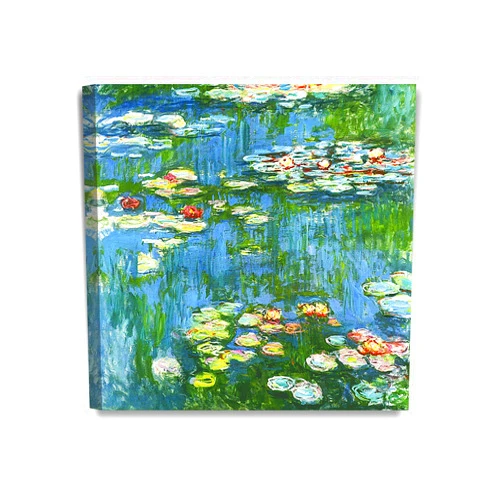 DECORARTS - Water Lily Pond 1914, Claude Monet Art Reproduction. Giclee Canvas Prints Wall Art for Home Decor 16x16