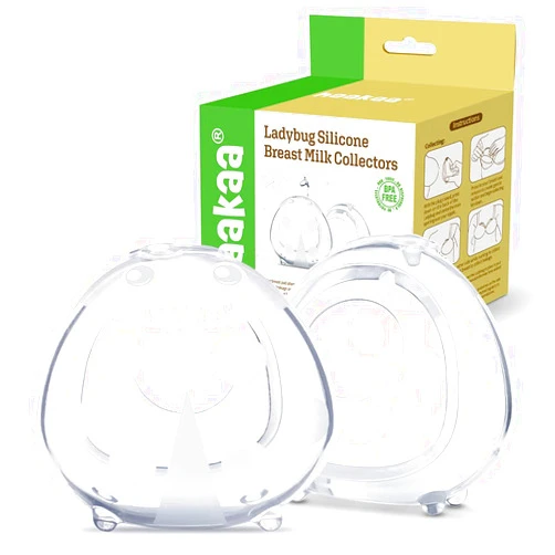 haakaa Ladybug Milk Collector 1.4oz/40ml 2pcs - Wearable Nursing Cups | Soft Breast Shells | Breastmilk Saver |Portable Letdown Catcher for Pumping On The Go Breastfeeding Moms, Protects Sore Nipples