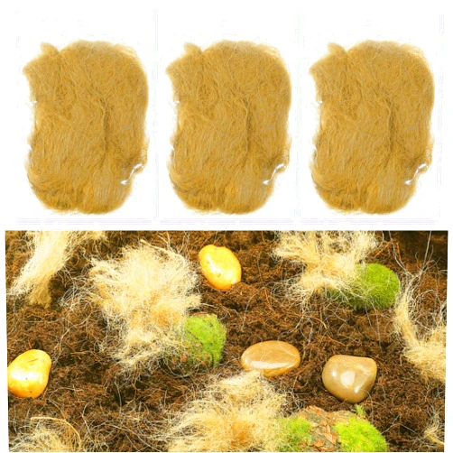 Yuefunny 3 Pack Simulation Grass Miniature Static Grass DIY Miniature Model Grass Tufts Railway Artificial Grass for Train Landscape Railroad Scenery Sand Military War Gaming Layout Model Scenery