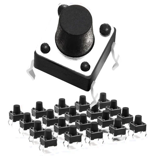 Chanzon Tactile Tact Push Button Switch 6x6x7mm Micro Momentary Tact Switch 4 pin 20 pcs SPST Pushbutton Switches Dip Touch Switch for Breadboard Arduino PCB Electronic Circuit Board