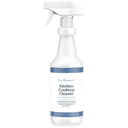 Vine Homecare Kitchen Cooktop Cleaner - Glass and Ceramic Kitchen Cleaner - Removes Burned-On Messes and Leaves Your Stove Sparkling - Scratch-Free Formula - 16 Ounces