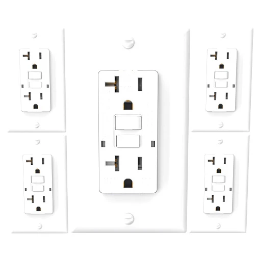 OMEENET GFCI Outlet, Weather Proof, Tamper Resistant, Self Test GFI Receptacle, Outdoor or Indoor, 20 Amp, White (5 Pack)