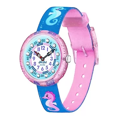 Flik Flak Unisex-Kid's Standard (R25 Story TIME) bio-sourced Plastic Quartz Silicone Strap, Blue, 20 Casual Watch (Model: ZFBNP181)