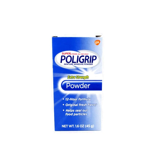 McKesson Super Poligrip Extra Strength Denture Adhesive Powder 1.6 Ounces