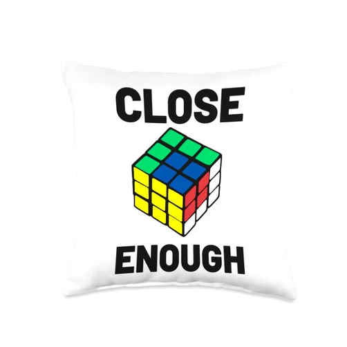 The Melting Cube - Competitive Speed Cubing Merch Competitive Puzzle Close Enough Speed Cubing 80's Retro Throw Pillow, 16x16, Multicolor