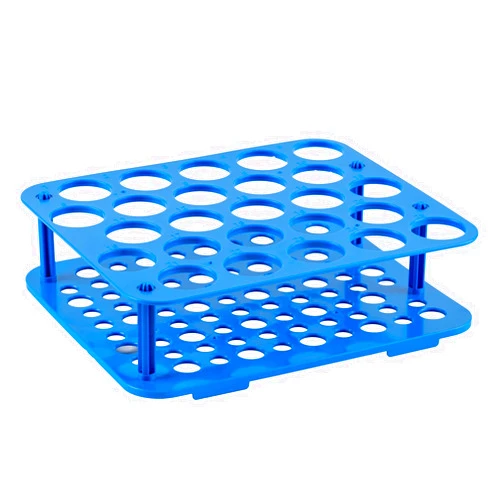 CryoKing 1PCS 25-Well Centrifuge Tube Rack for 50ml Vials, Plastic, Detachable Stand,Blue, Individual Package, φ1.14inch Pore Diameter