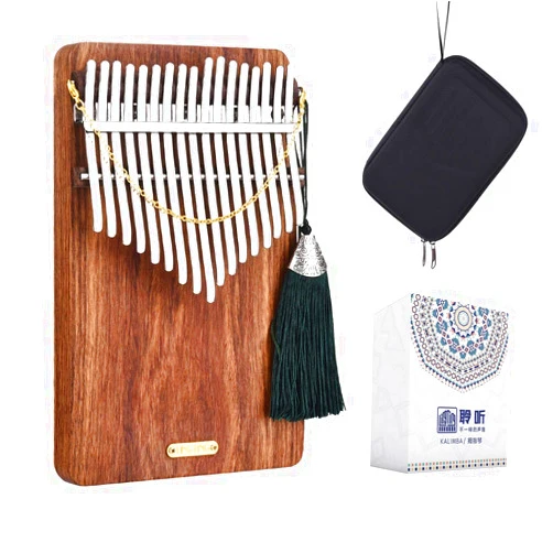 LingTing Kalimba 17 keys Thumb Piano Mbira Finger Piano Gift for Kids Adult Beginners Professional（LT-K17P,sea whisperer)
