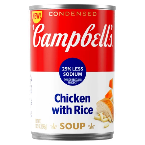 Campbell's Campbell’s Condensed 25% Less Sodium Chicken and Rice Soup, 10.5 oz Can