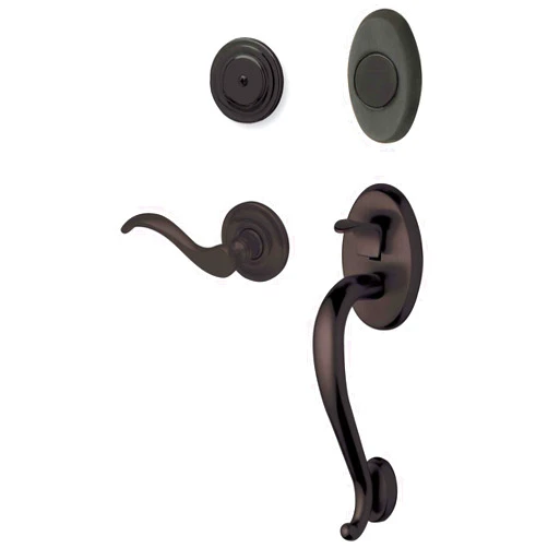 Baldwin 85315.190.RFD Logan Sectional Trim Right Hand Dummy Handleset with Wave Lever, Satin Black