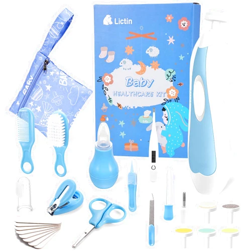 Lictin Baby Healthcare and Grooming Kit, 31 in 1 Baby Electric Nail Trimmer Set, Newborn Nursery Care Kit, Baby Essentials with Nail Clippers, Medicine Dispenser, Infant Comb, Brush
