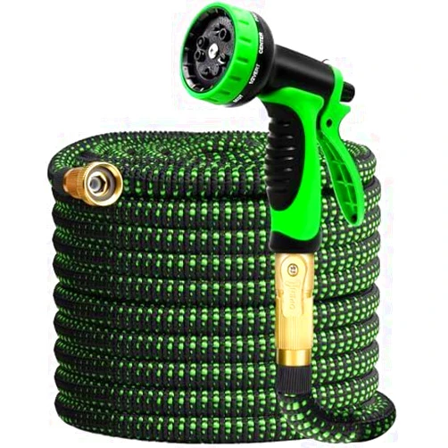 Giiwi 100 FT Expandable Garden Hose with 10 Functions Nozzle, 2024 Newest Double Retractable Inside and Outside, 3/4