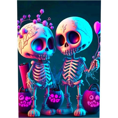 QENSPE Diamond Painting Kits for Adults,Skeleton Full Drill Diamond Art Diamond Dots Paintings for Beginners,Round 5D DIY Arts and Crafts for Home Wall Decor 12x16inch