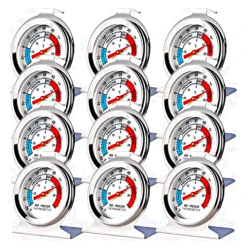 LinkDm 12 Pack Refrigerator Freezer Thermometer Large Dial Analog Thermometer
