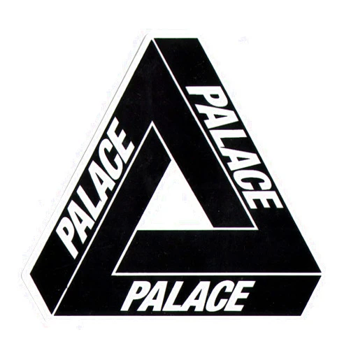Palace Tri-Ferg Skateboard Sticker Black - 10.5cm wide approx. skate board skateboarding sk8