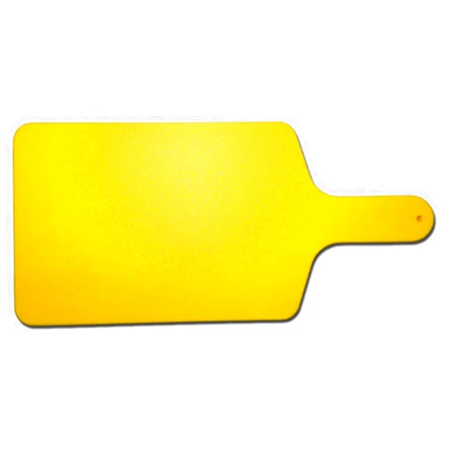 Passeal RestaurantCoolerGaskets.com Plastic Cutting Board - Cheese Board/Charcuterie Board/Serving Tray - Paddle Board with Handle, 8x17 inches (Yellow)