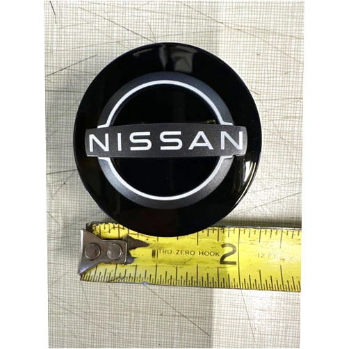 GENERIC NEW OEM NISSAN CENTER CAP BLACK GLOSS WHITE OUTLINE - STD SIZE