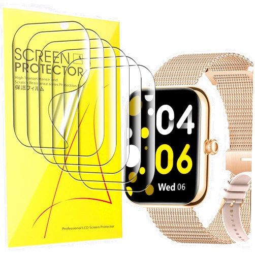 Lamshaw Compatible for Colesma Smartwatch Screen Protector, Lamshaw Full Coverage TPU Clear Film Compatible for Colesma Smartwatch-1.85 Inches (TPU-6 Pack)