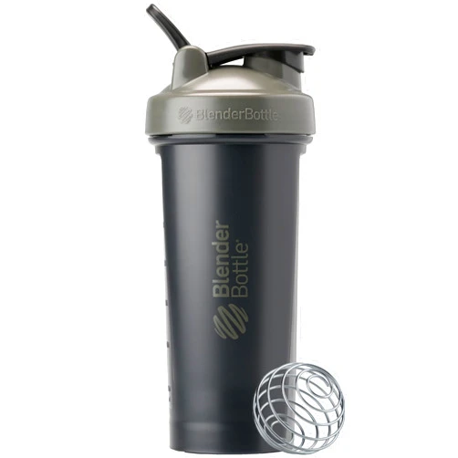 BlenderBottle Classic V2 Shaker Bottle Perfect for Protein Shakes and Pre Workout, 28-Ounce, Grey/Black, Black Shadow