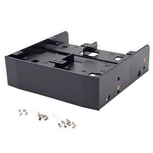 Acogedor 2.5/3.5 HDD/SSD to 5.25 Floppy Drive Bay Mounting Bracket, Fits 6 x 2.5 HDD/SSD or 2 x 2.5 HDD/SSD + 1 x 3.5 HDD, Supports 7mm - 15mm 2.5 HDD