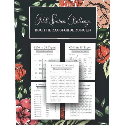Laura Sparplan Geld Sparen challenge buch Herausforderungen | budget planner challenge deutsch | Monatlicher und wöchentlicher Spar Tracker: Tracker zum Erreichen ... 52 Wochen und 30 Tage Sparen (German Edition)