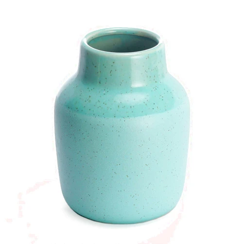Symmetric Matrix Ceramic Vase for Home Decor, Boho and Rustic Vases for Shelf or Table, Modern Teal Vase Living Room Decorations, Decorative Large Vase, Teal Ceramic Vase for Home Accents and Decor
