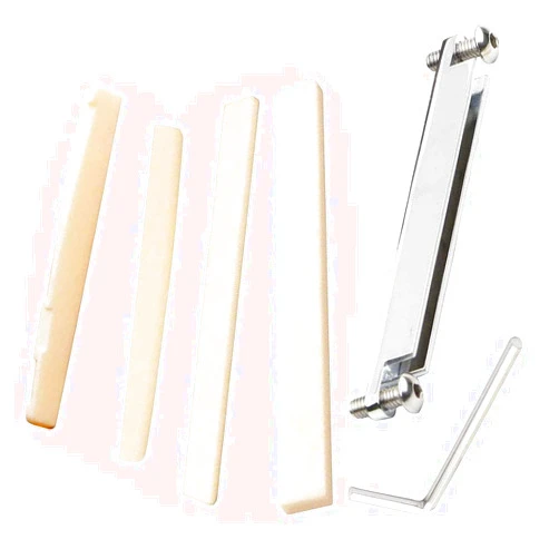 Jiayouy Guitar Bridge Insert Saddle Nut Set Adjustable Shaft with Screws L-Wrench Guitar Parts Replacement