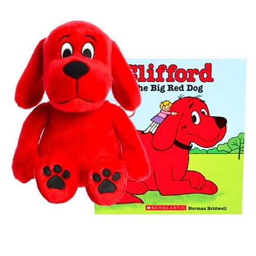 Aurora World Clifford The Big Red Dog 11'' Plush and Paperback Storybook Gift Set