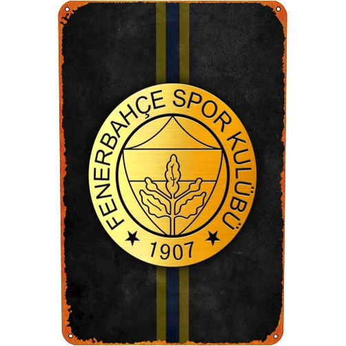 IEITB Fenerbahce Professional Tin Poster- Ideal Wall Decor for Bars, Cafes, Offices, Restaurants, Homes, Gardens, Shops, Clubs - 12 X 8 Inches