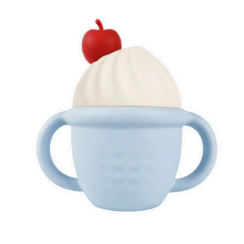 ZÜCÜBéBé Silicone Baby Sippy Cups，Baby Straw Cup for 6 12 18 Months, Sippy Cup with Straw for Toddlers 1-3 Years,5oz blue