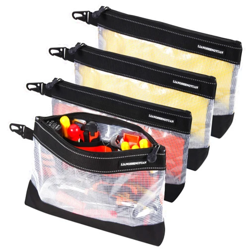 LIANGSHENGYUAN Clear Tool Bag, 4PCS Tool Pouches, 14