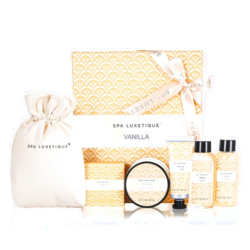 Spa Luxetique Spa Gifts For Women 6pc Vanilla Gifts Set For Women With Body Lotion, Shower Gel, Bubble Bath, Hand Cream, Bath and Body Gifts Set, Birthday Gifts for Women, Spa Set Self Care kit