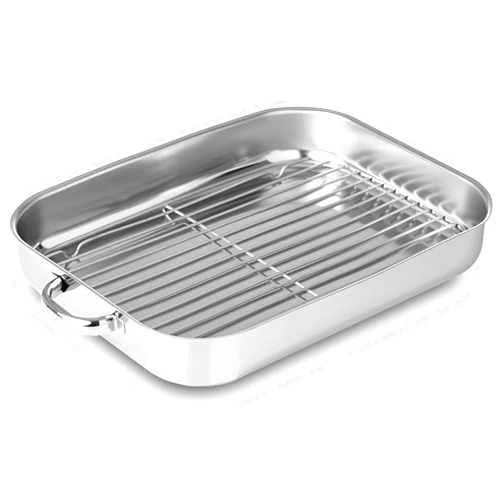 Silampos Europa Stainless Steel Roasting/Baking Tray with Griddle