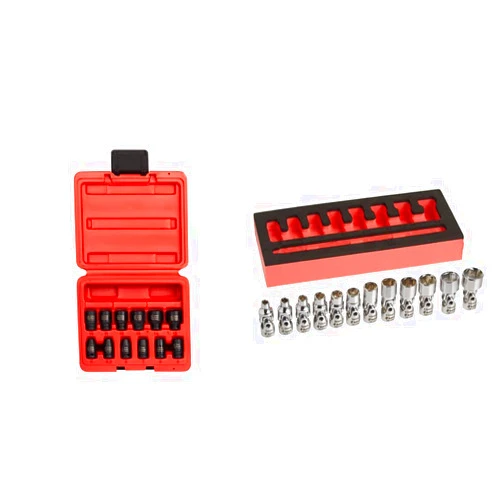 Sunex Tools Sunex 1822, 1/4 Inch Drive Magnetic Impact Socket Set, 12-Piece, Metric, 5mm-15mm and Astro Pneumatic Tool 7412 12-Piece 1/4