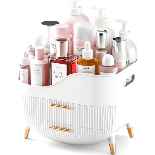 Pajiriona Makeup Organizer with Drawers,Skincare Organizer for Vanity,Storage Box with Handle,Large Cosmetic Display case for Dresser, Bathroom Countertop