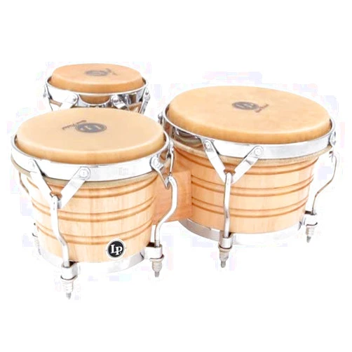 Latin Percussion LP Generation III Triple Wood Bongos, Natural/Traditional, LP202-AW