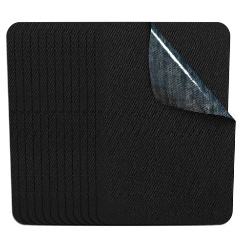 ZESION 12PCS Fabric Iron on Patches 100% Cotton Repair Patch for Clothes Pants Mending and Decorating (Black)