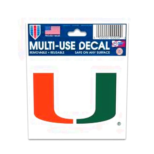 Wincraft NCAA University of Miami (Florida) 95329012 Multi-Use Decal, 3