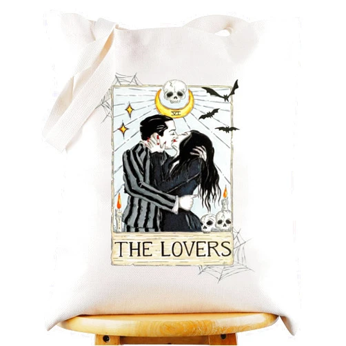 WZMPA Gomez ＆Morticia Tote Bag Addams Fans Gift The Lovers Gomez ＆Morticia Shoulder Bag
