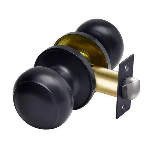CML Hardware Matte Black Passage Door Knob, Interior Door Lock for Hallway Closet, No Locking, Keyless Round Ball Handle