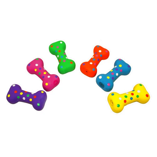 Multipet Polka Dot Latex Plush Filled 4-Inch Dog Toy