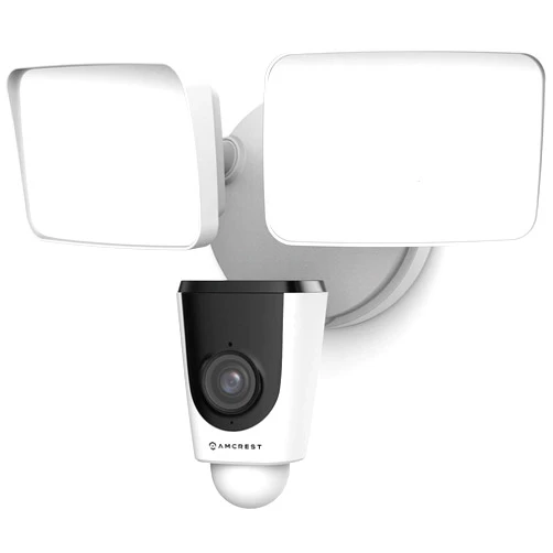 Amcrest Floodlight Camera, Smart Home 1080P Security Outdoor Camera Wireless WiFi with Flood Light, Built-in Siren Alarm, 114° View, IP65 Waterproof, MicroSD & Cloud Storage, ASH26-W