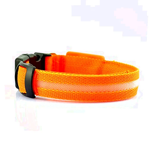 A4DOG LED Dog Collar, USB Rechargeable Light Up Collar, Night Walking Safety Lights for Small, Medium & Large Dogs