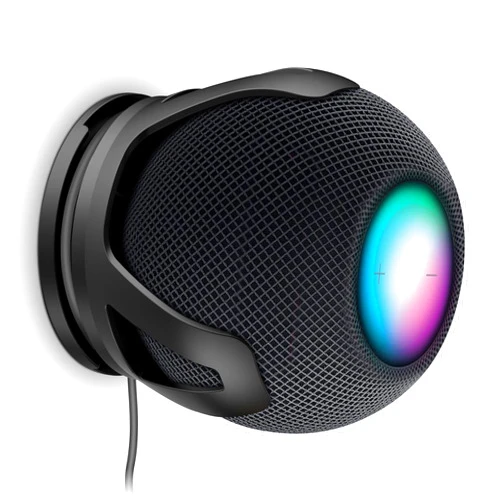 PlusAcc for HomePod Mini Wall Mount - Holder Mount Compatible with Homepod Mini, No Muffled Sound, with Cord Management, Space Saving Accessories for Home Pod Mini (Black)
