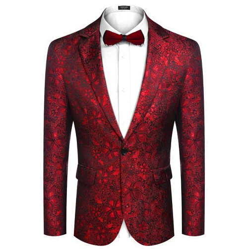 COOFANDY Mens Floral Tuxedo Jackets Slim Fit Suit Blazer Jacket for Dinner Prom Wedding