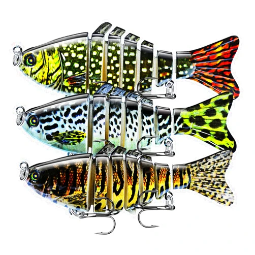 Keenjorika Fishing Lures Multi Jointed Fish Fishing Kits Slow Sinking Lifelike Swimbait Freshwater and Saltwater Crankbaits for Bass Trout Bass Lures