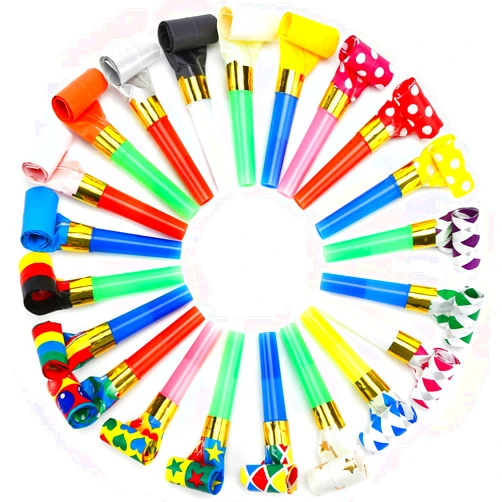 Koogel 100 PCS Party Blowers Blowouts Noisemaker Set, Fun Colorful Whistles & Blow Horns, Birthday Graduations Party Fiesta Noise Makers Favors for Kids, Blowing Toys for Speech Therapy Supplies